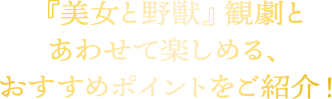 『美女と野獣』観劇とあわせて楽しめる、 おすすめポイントをご紹介！