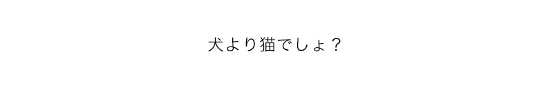 犬より猫でしょ？