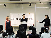 『美女と野獣』仙台公演出演俳優が仙台市で『美しい日本語の話し方教室』を実施しました