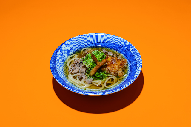 牛肉鶏天うどん